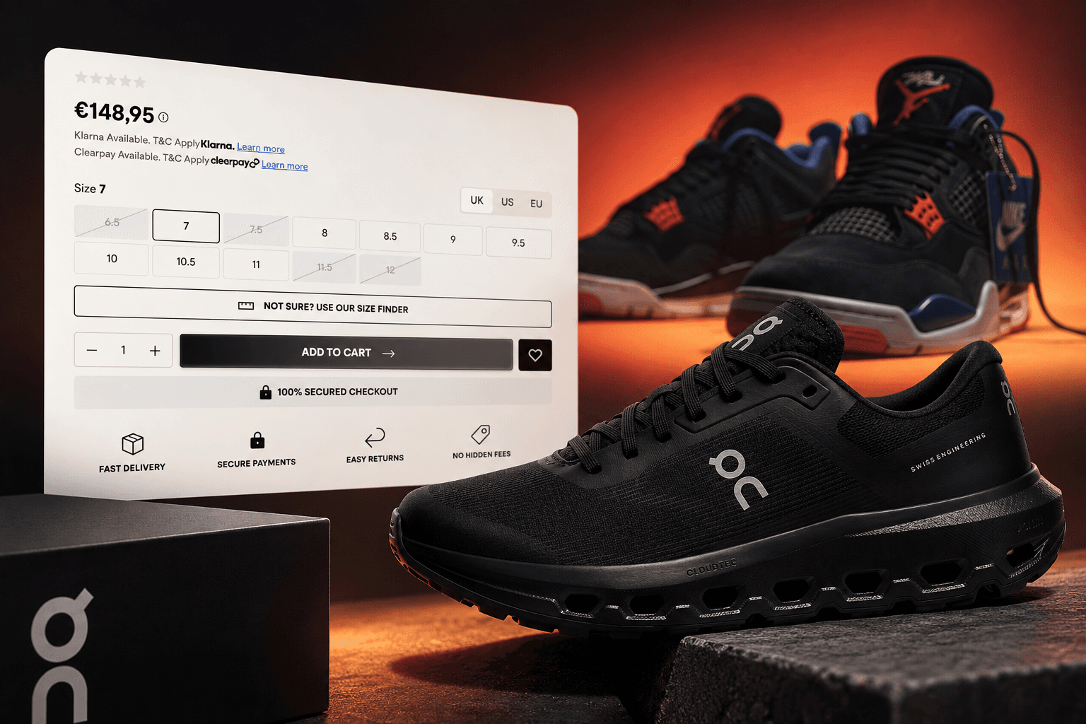 Screenshot: Keeping Sneaker Size and Purchase State in Sync